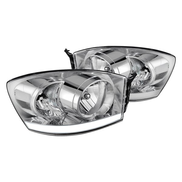 Lumen® - Chrome LED DRL Bar Headlights, Dodge Ram