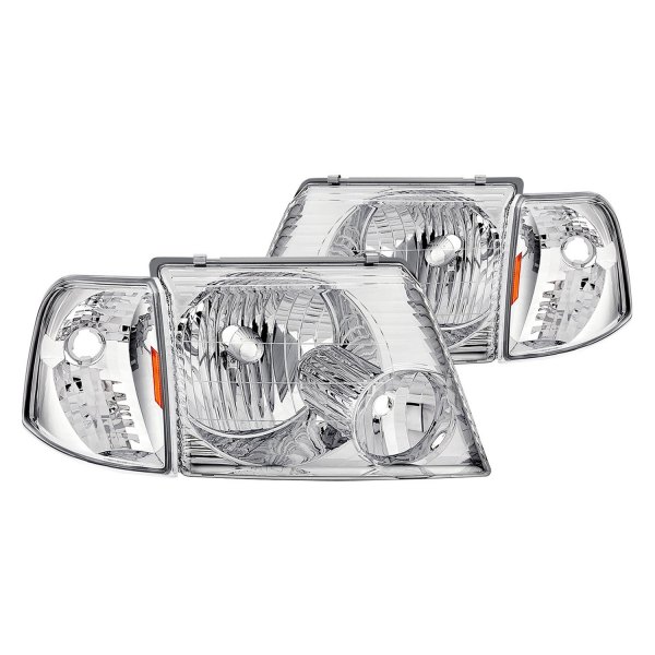 Lumen® - Chrome Euro Headlights with Corner Lights, Ford Explorer