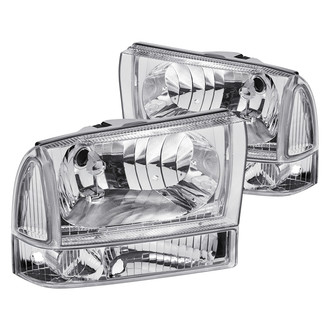 Lumen® - Chrome Euro Headlights with Bumper Lights