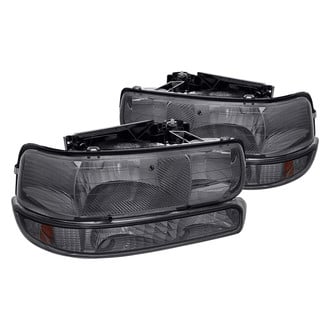 Lumen® - Chrome/Smoke Euro Headlights with Bumper Lights