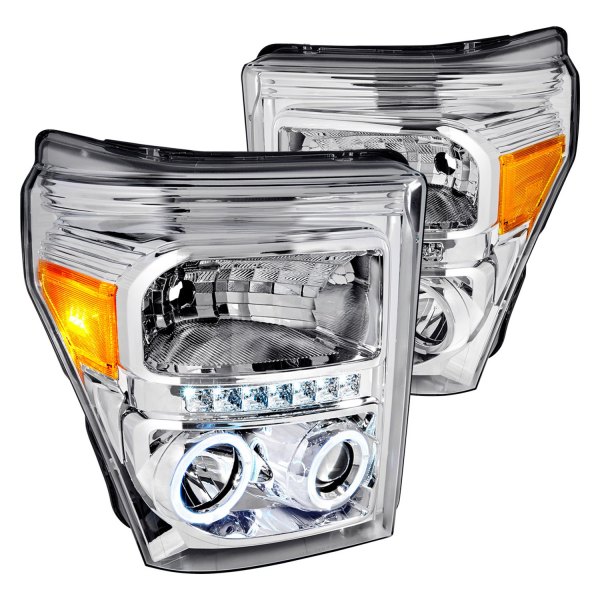 Lumen® - Chrome Halo Projector Headlights with Parking LEDs