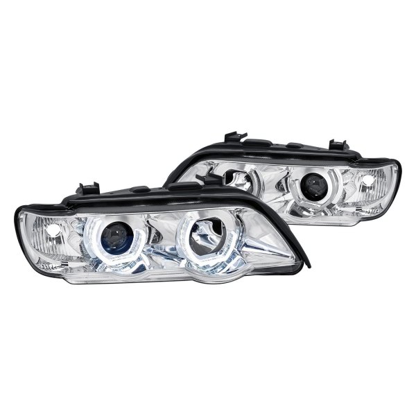 Lumen® - Chrome 3D Crystal LED DRL Bar Projector Headlights, BMW X5