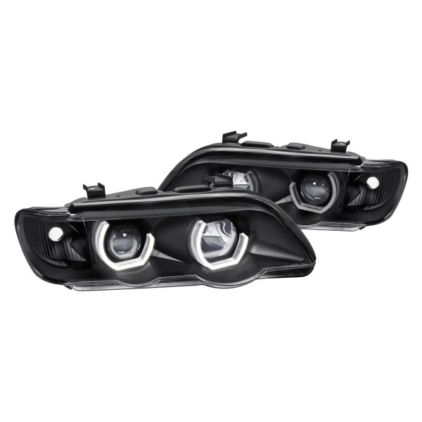 Lumen® - Black 3D Crystal LED DRL Bar Projector Headlights, BMW X5