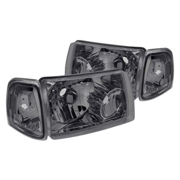 Lumen® - Chrome/Smoke Euro Headlights with Corner Lights, Ford Ranger