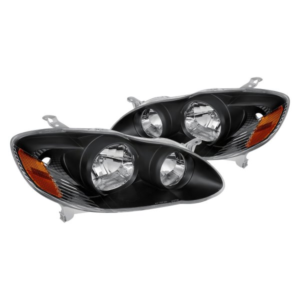 Lumen® - Black Euro Headlights, Toyota Corolla