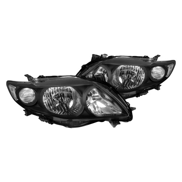 Lumen® - Black Factory Style Headlights, Toyota Corolla