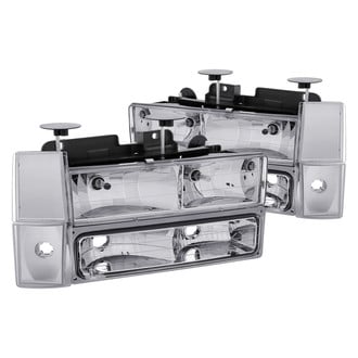 Lumen® - Chrome Euro Headlights with Bumper and Corner Lights