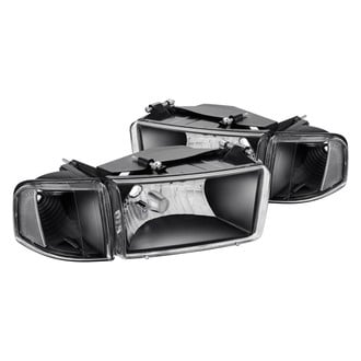 Lumen® - Black Euro Headlights with Corner Lights