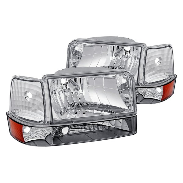 Lumen® - Chrome Euro Headlights with Bumper and Corner Lights, Ford F-150