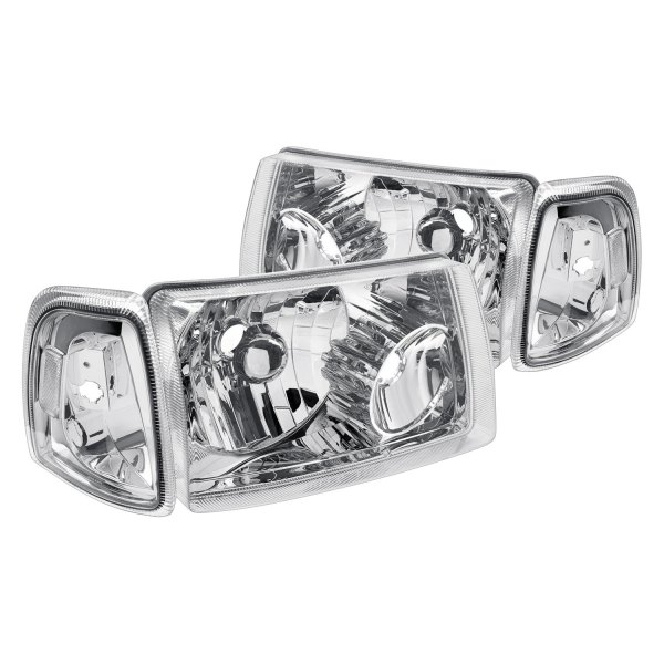 Lumen® - Chrome Factory Style Headlights with Corner Lights, Ford Ranger