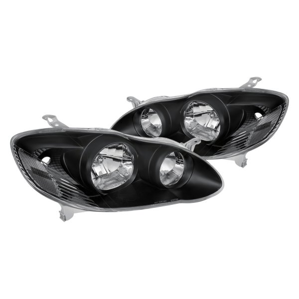 Lumen® - Black Euro Headlights, Toyota Corolla