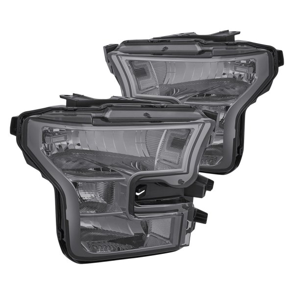 Lumen® - Chrome/Smoke Euro Headlights, Ford F-150