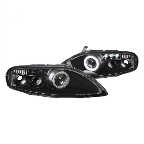 Lumen® - Black Halo Projector Headlights with Parking LEDs, Lexus SC