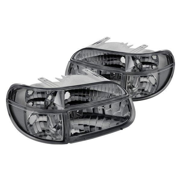 Lumen® - Chrome/Smoke Euro Headlights, Ford Explorer