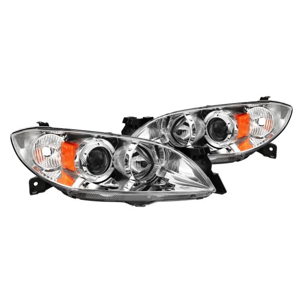 Lumen® - Chrome Euro Headlights, Mazda 3