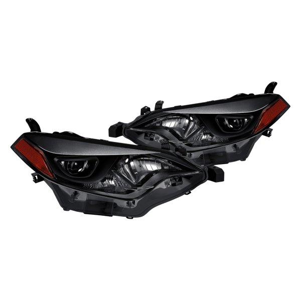 Lumen® - Chrome/Smoke Projector LED Headlights, Toyota Corolla