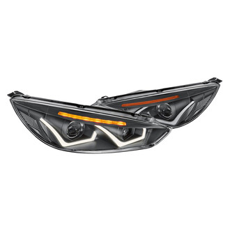 Lumen® - Black DRL Bar Projector Headlights with LED Turn Signal