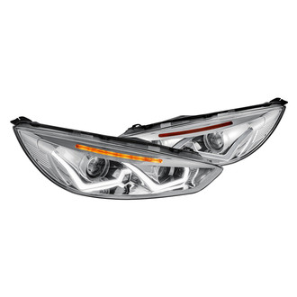 Lumen® - Chrome DRL Bar Projector Headlights with LED Turn Signal