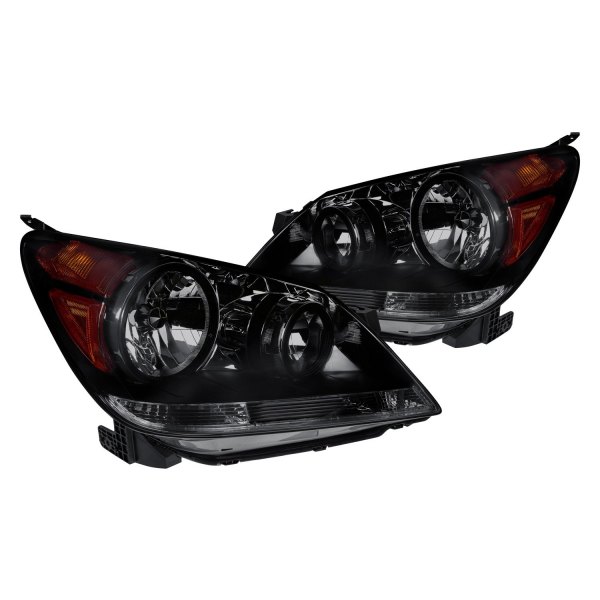 Lumen® - Black/Chrome Smoke Euro Headlights, Honda Odyssey