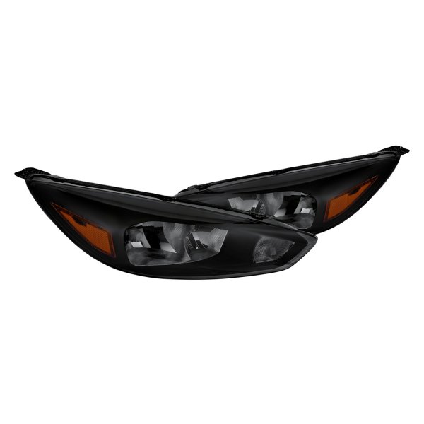 Lumen® - Black/Smoke Euro Headlights, Ford Focus