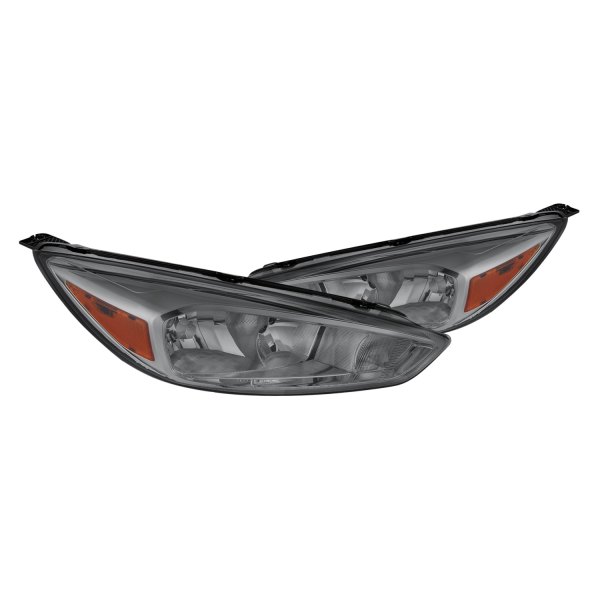 Lumen® - Chrome/Smoke Euro Headlights, Ford Focus