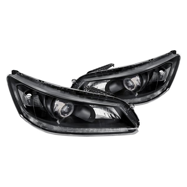 Lumen® - Black Factory Style Projector Headlights, Honda Accord