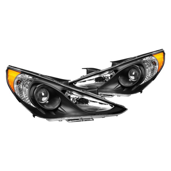 Lumen® - Black Projector Headlights, Hyundai Sonata