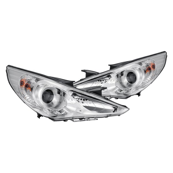 Lumen® - Chrome Factory Style Projector Headlights, Hyundai Sonata