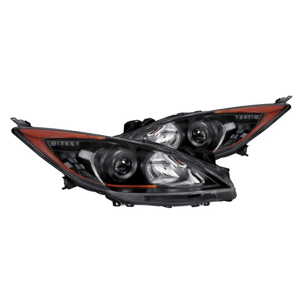 Lumen® - Black Factory Style Projector Headlights, Mazda 3