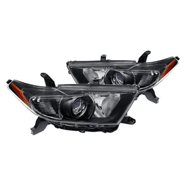 Lumen® - Black Projector Headlights, Toyota Highlander