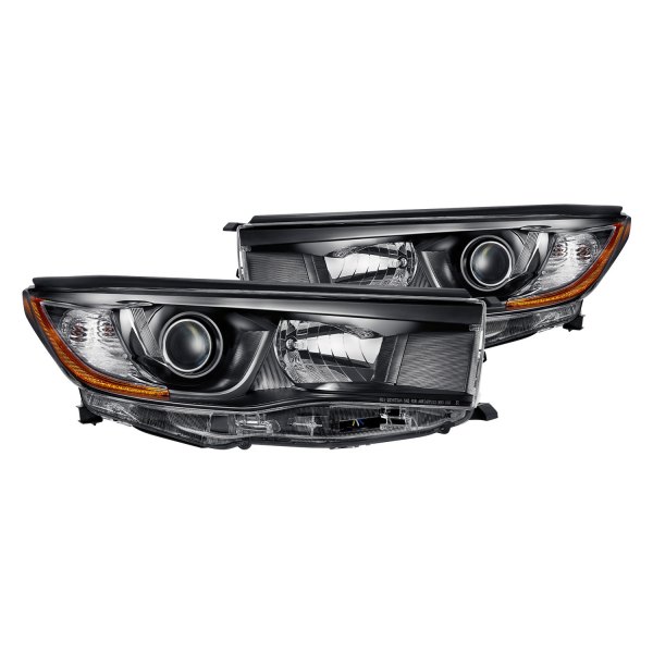 Lumen® - Black Projector Headlights, Toyota Highlander