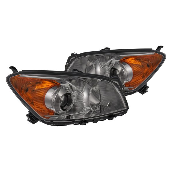 Lumen® - Chrome/Smoke Projector Headlights, Toyota RAV4