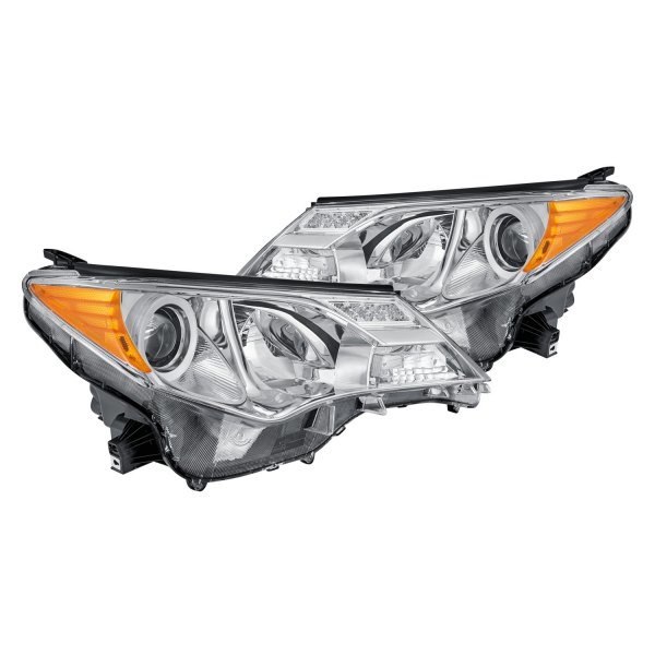 Lumen® - Chrome Factory Style Projector Headlights with LED DRL, Toyota RAV4