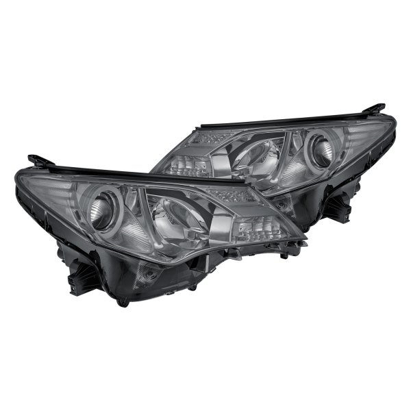 Lumen® - Chrome/Smoke Projector Headlights with LED DRL, Toyota RAV4