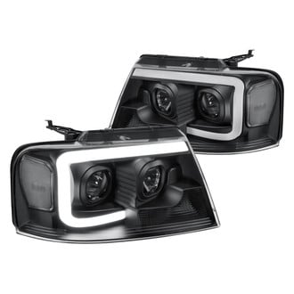 Lumen® - Black LED DRL Bar Projector Headlights
