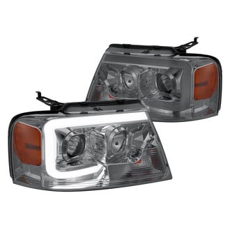 Lumen® - Chrome/Smoke LED DRL Bar Projector Headlights