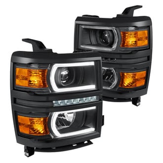 Lumen® - Black DRL Bar Projector Headlights with Parking LEDs