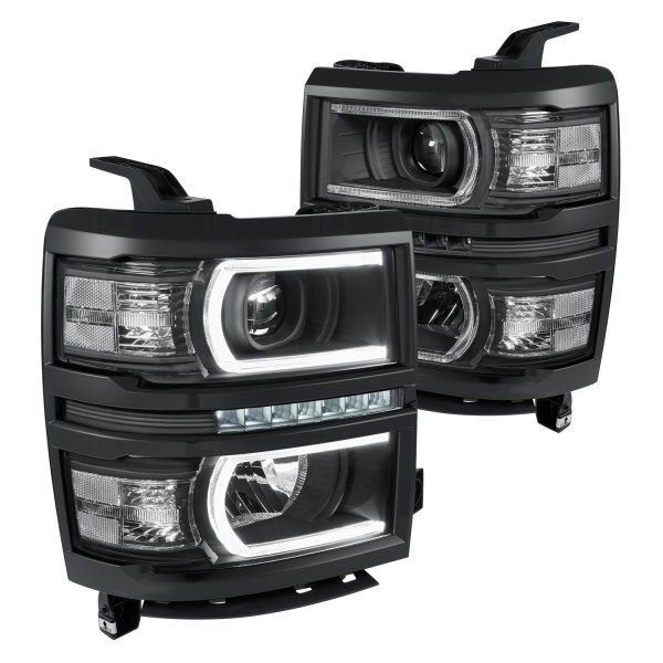 Lumen® - Black DRL Bar Projector Headlights with Parking LEDs
