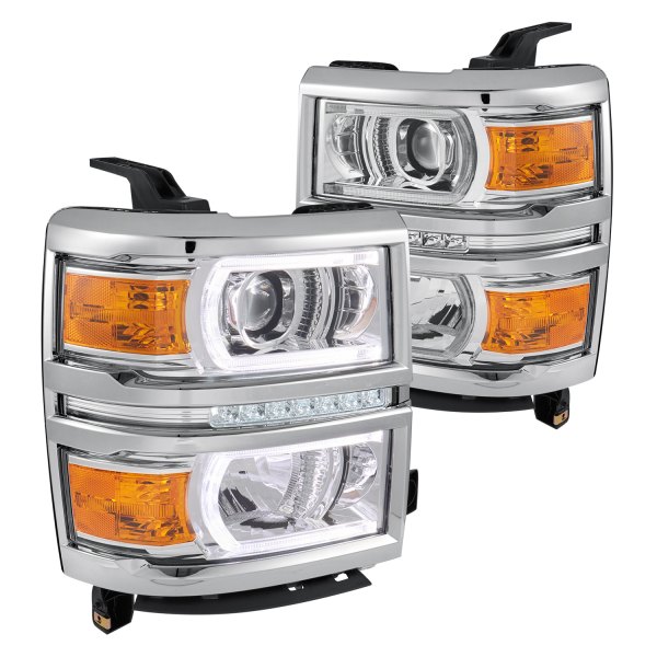 Lumen® - Chrome DRL Bar Projector Headlights with Parking LEDs