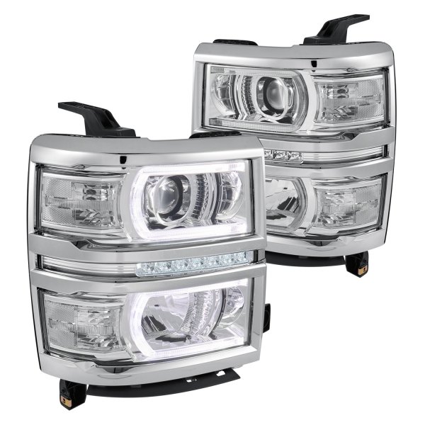 Details about  / FOR 07-13 CHEVY SILVERADO PICKUP LED CHROME PROJECTOR HEADLIGHTS LAMP W//BLUE DRL