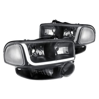 Lumen® - Black LED DRL Bar Headlights with Turn Signal/Parking Lights