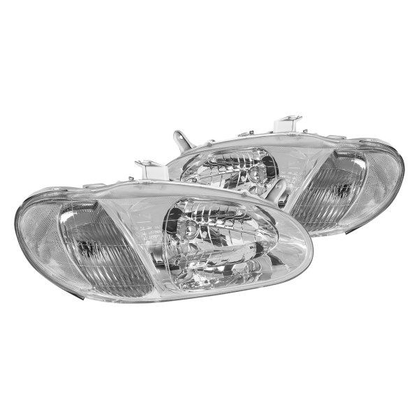 Lumen® - Chrome Factory Style Headlights, Kia Sephia