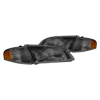 Lumen® - Chrome/Smoke Euro Headlights with Turn Signal/Corner Lights