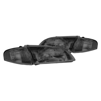 Lumen® - Chrome/Smoke Euro Headlights with Turn Signal/Corner Lights