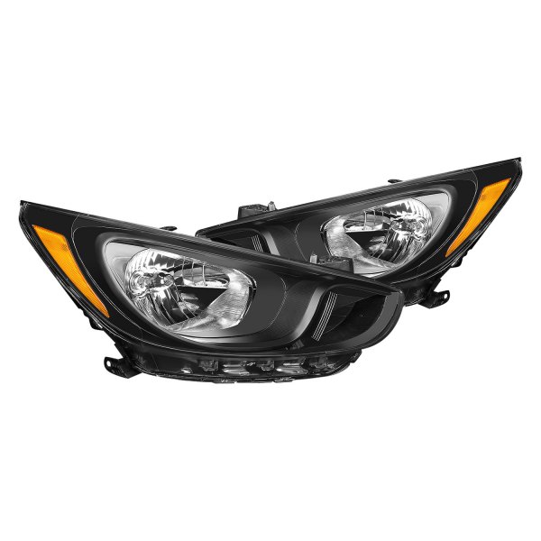 Lumen® - Black Euro Headlights, Hyundai Accent