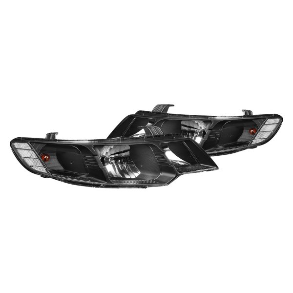 Lumen® - Black Euro Headlights, Kia Forte
