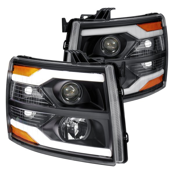 Lumen® - Black LED DRL Bar Projector Headlights