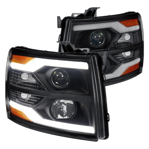 Lumen® - Black/Smoke LED DRL Bar Projector Headlights