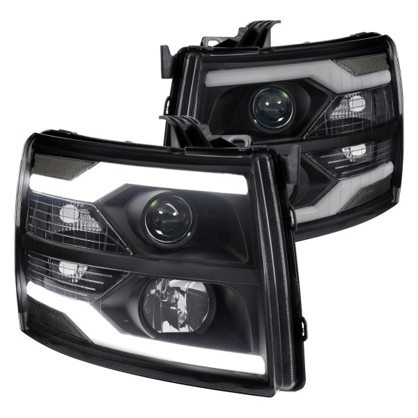Lumen® - Black/Smoke LED DRL Bar Projector Headlights