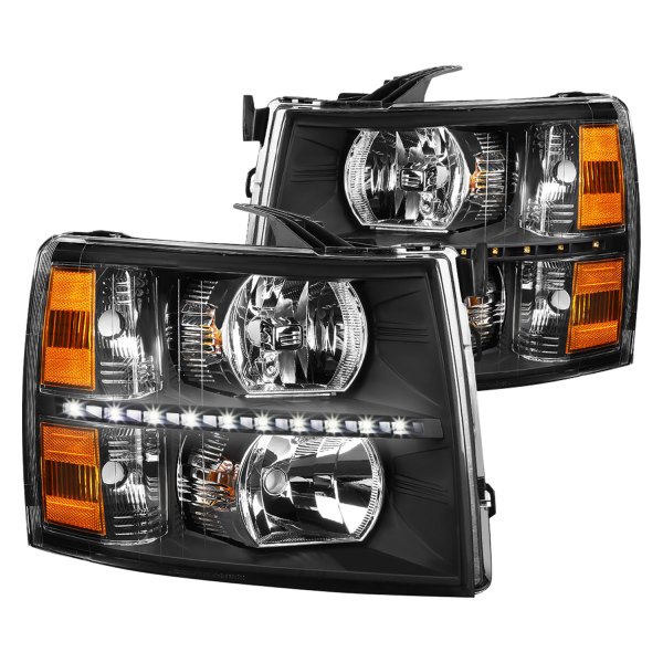 Lumen® - Black Euro Headlights with Parking LEDs